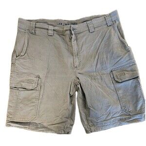 Duluth Trading Co Shorts Mens 42 Gray Coolmax Flex Firehose Canvas Cargo Utility